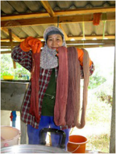 natural dyeing of silk yarn