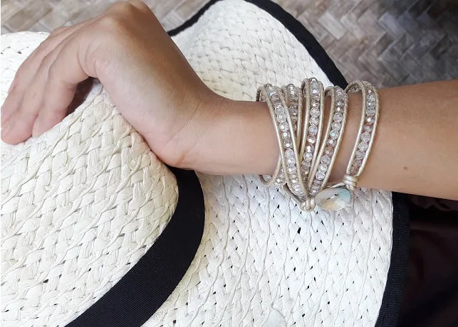 Crystals White Mix Wrap Bracelet